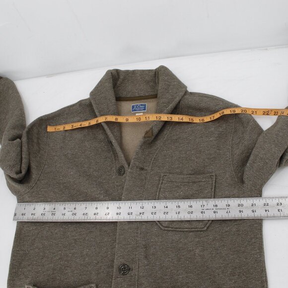 J crew cardigan Mens medium Vintage fleece shawl collar button up cotton blend - Picture 10 of 10